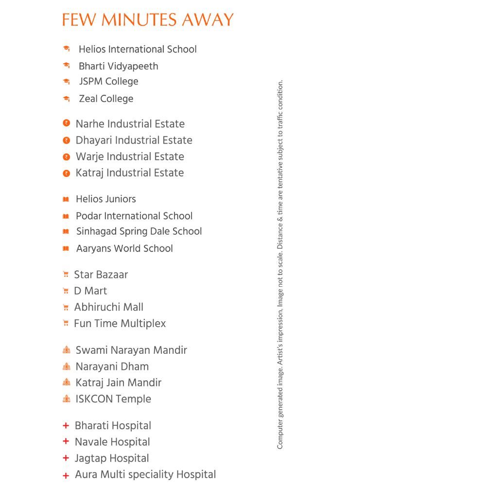 Locations near by Sun City Ambegaon, best 2 bhk flats in ambegaon