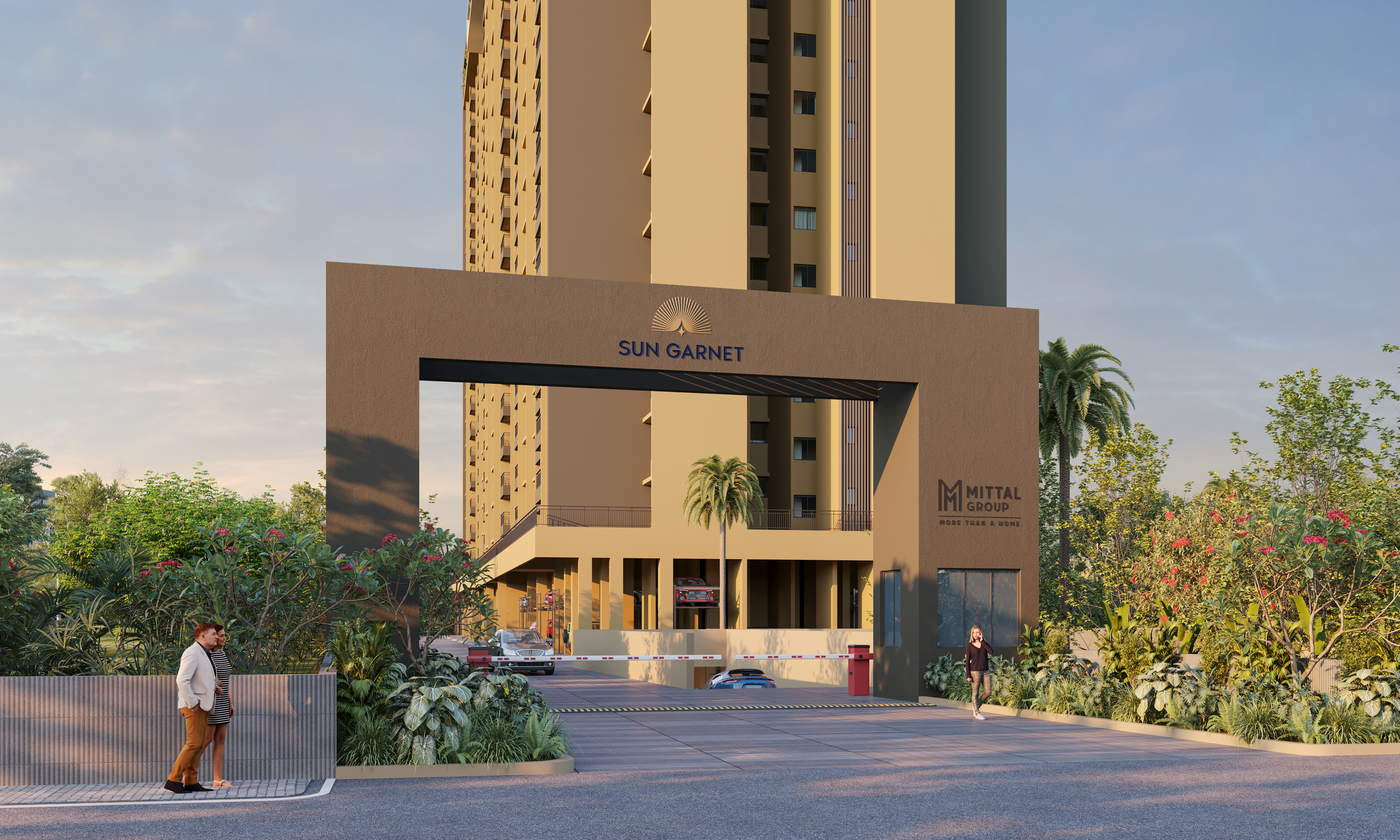Grand entrance gate at Sun Garnet